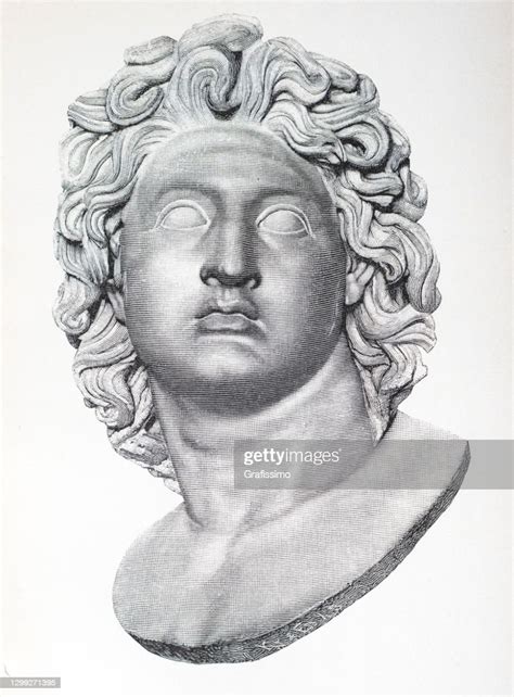 Alexander The Great Portrait Bust Sculpture High Res Vector Graphic