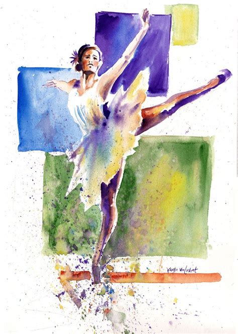 This Is An Original Watercolor Painting Of A Ballerina Girl Dancing