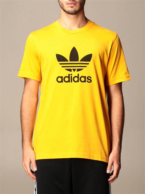 Adidas Originals T Shirt With Logo Yellow Adidas Originals T Shirt