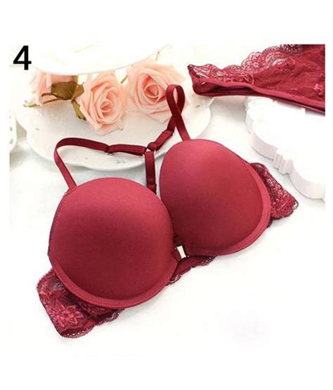Buy Women Sexy Seamless Front Closure Push Up Bra Floral Lace Briefs