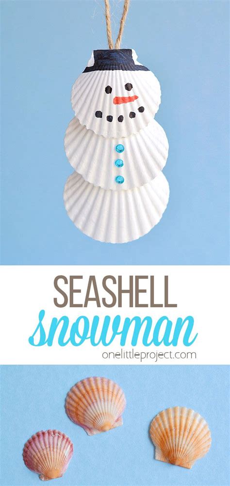 Seashell Snowman Ornaments Easy Christmas Ornaments Seashell