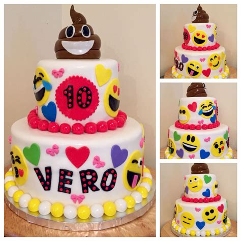 Emoji Themed Birthday Cake Cake Designs Cake Birthday Cake