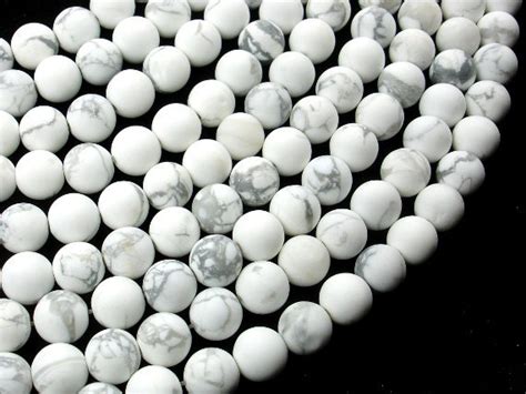 Matte White Howlite Mm Mm Round Beads Inch Full Etsy Canada