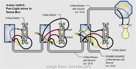 How To Wire Way Switch With Power In Middle Popular 4 Switch Wiring