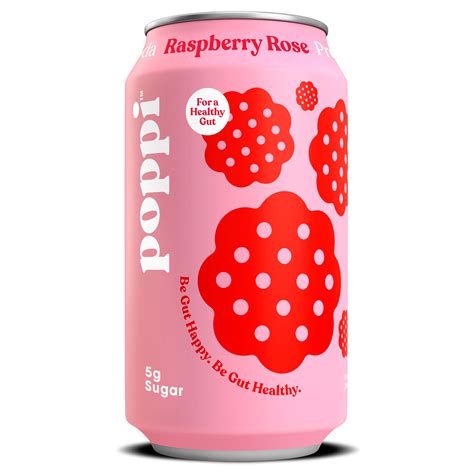 Poppi Raspberry Rose Prebiotic Soda 12 Fl Oz