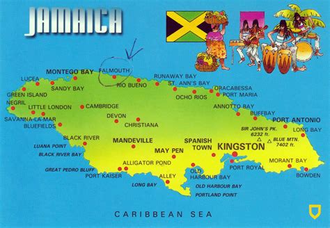 Large Map Of Jamaica With Cities Jamaica North America Mapsland