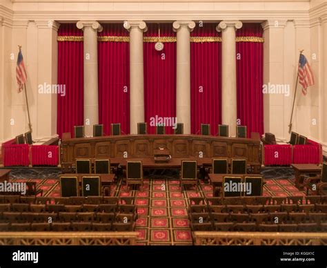 Model Of The Present Day Supreme Court Courtroom On Display In The