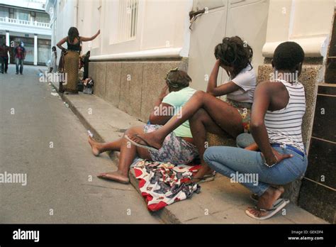 Prostitutes In The Red Light District Of Maputo Mozambique May