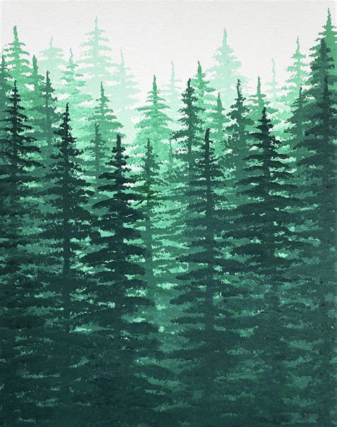 Pine Tree Forest Fade Painting By Brandi Bruggman Fine Art America