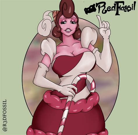 rule 34 baroness von bon bon big breasts candy girl cuphead game female monster girl