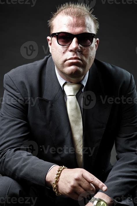 Gangster Mafia Man In Suit With Sunglasses And Tie 1242055 Stock Photo