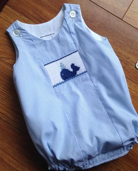 Little Boys Toddler Hand Smocked Whale Bubble Suit Etsy Boys