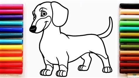 Anti stress colouring picture with dachshund dog. Coloring Page with Dachshund Dog - Colouring Book for Kids ...