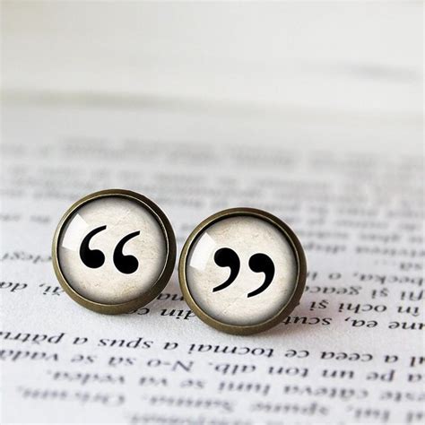 Maybe you would like to learn more about one of these? Quotation Mark Earrings, Quotation mark Studs, Punctuation Earrings, Book Lover Earrings, Book ...