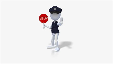 Download Transparent Police Officer Stop 400 Clr Cartoon Holding A