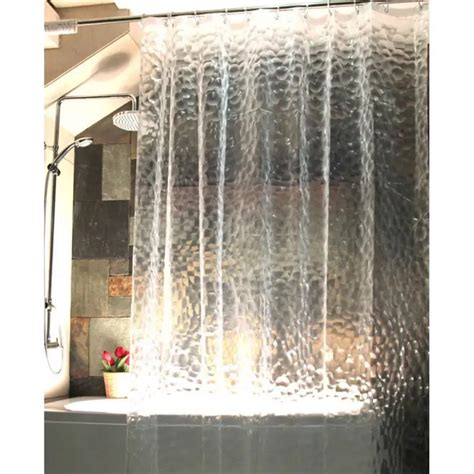 Bathroom Waterproof Fabric Eva Curtains 180x180cm 3d Water Cube Design Water Resistance Bathing