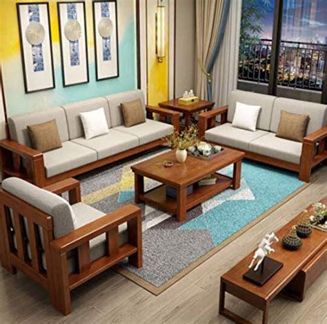 Buy Natraj Art And Craft Sheesham Wood 6 Seater Sofa Set For Living Room