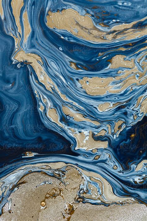 When do you get gold stripes in the navy? Navy Blue Paint And Gold Paint Abstract | Stocksy United