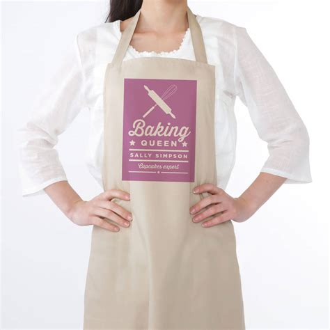 Personalised Baking Queen Apron By Old English Company
