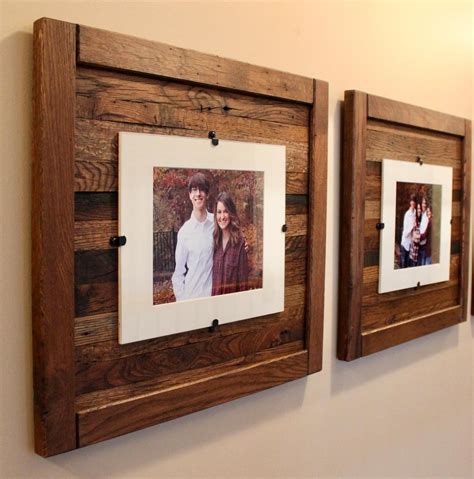 Pictures are worth in decoration of the houses. Rustic Wood Picture Frame 8 x 10 with Mat 11 x 14 picture ...