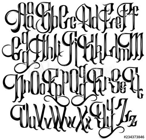 Vector Handwritten Gothic Font For Unique Lettering In 2021 Tattoo