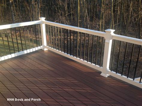 The fast and easy installation of the stairthe fast and easy installation of the stair railing makes it the perfect product for the what are the shipping options for balusters & spindles? @wolfbuilding PVC Deck white PVC railing with black square ...
