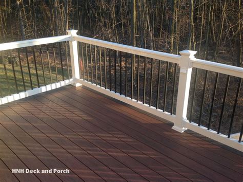 We carry deckorators and dextrusion brand balusters. @wolfbuilding PVC Deck white PVC railing with black square ...