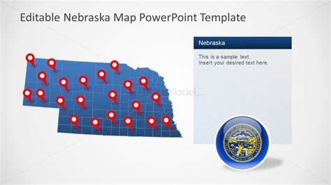 Editable Map Of Nebraska Powerpoint Template Slidemodel