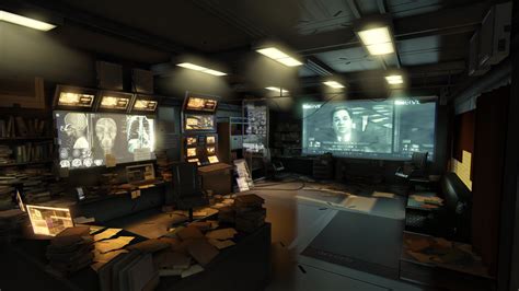 Cyberpunk Atmosphere Future Futuristic Monitors Deus Ex Udk