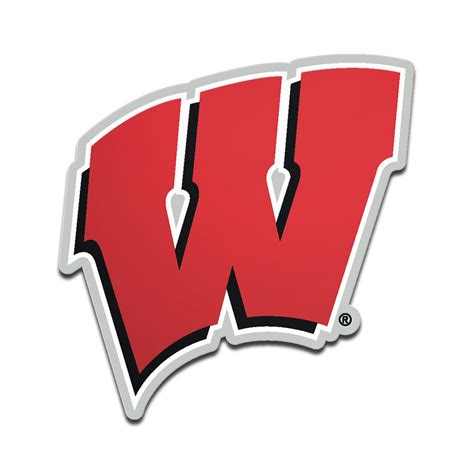 Wisconsin Badgers Metallic Freeform Logo Auto Emblem