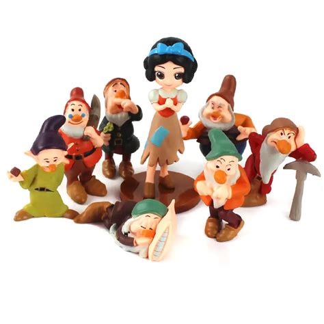 8pcslot Princess Snow White And The Seven Dwarfs Figure Toy 4 8cm Mini