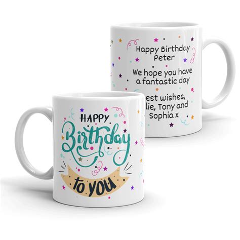 Personalised Birthday Mug Happy Birthday T 11oz Ceramic Cup Birthday Mug Happy