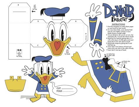 Donald Duck Foldable Papercraft 3d Paper Crafts Origami Crafts Paper