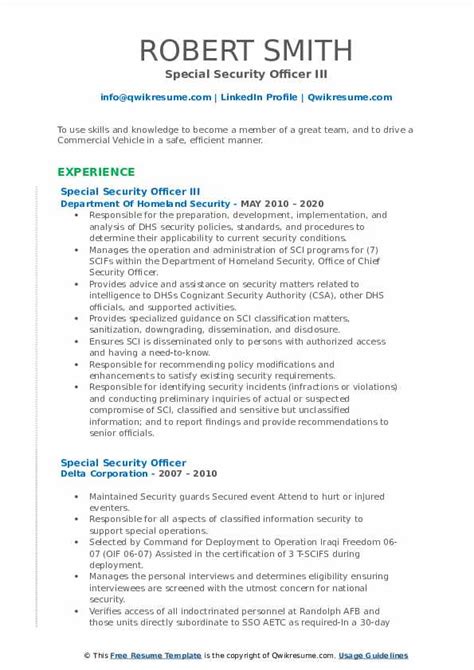 3 security officer professional summaries examples. Special Security Officer Resume Samples | QwikResume
