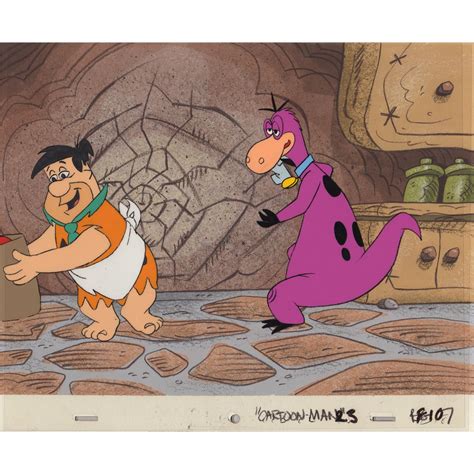 Fred Flintstone And Dino Production Cels Setup And Production Background