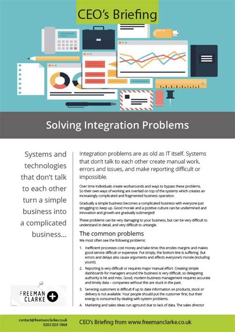 A Ceos Briefing Solving Systems Integration Problems Freeman Clarke Usa