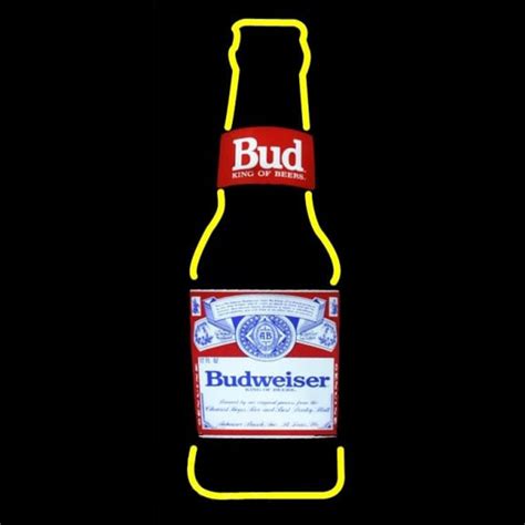 Custom Vintage Tall Budweiser King Of Beers Bottle Beer Sign Neon