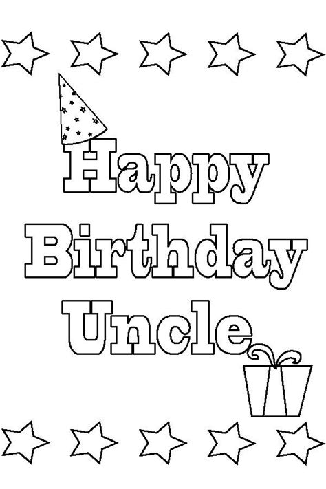 Happy Birthday Uncle Coloring Picture In 2022 Happy Birthday Uncle