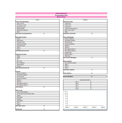 9 Balance Sheet Templates Word Excel And Pdf Free