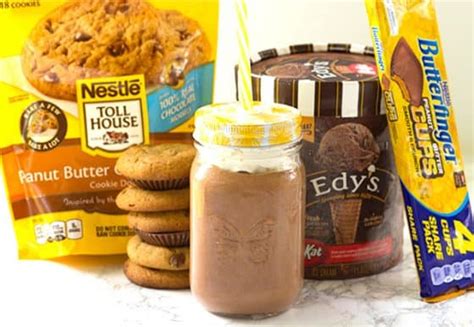 chocolate peanut butter milkshake cookie dough and oven mitt