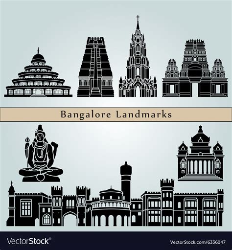 Bangalore Landmarks And Monuments Royalty Free Vector Image