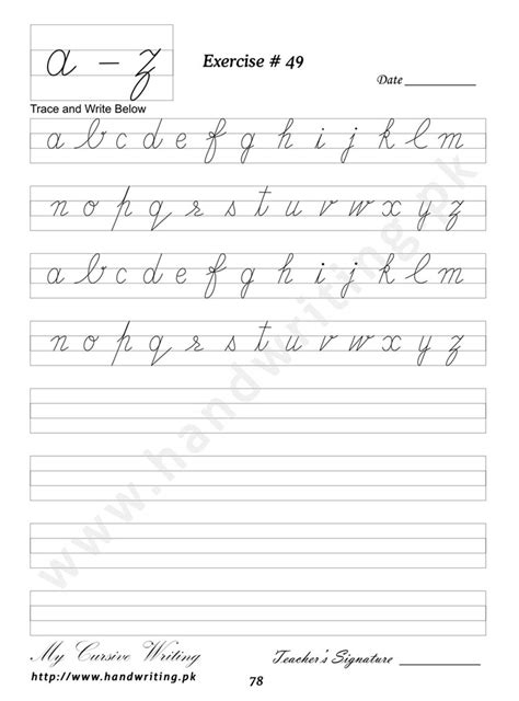 Each worksheet looks at 2, 3 or 4 letters using similar strokes. My Cursive Writing Series Book 1