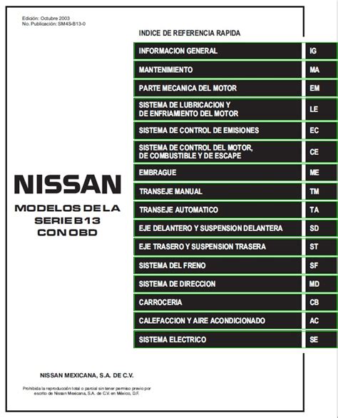Manual De Servicio Nissan Sentra V16 Tsuru B13 Valvulita