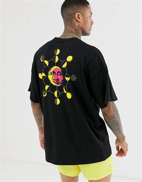 Asos Design Oversized T Shirt With Large Sun Back Print Black