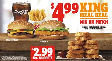 Burger King Canada Introduces New 499 King Meal Deal New Cheesy Tots