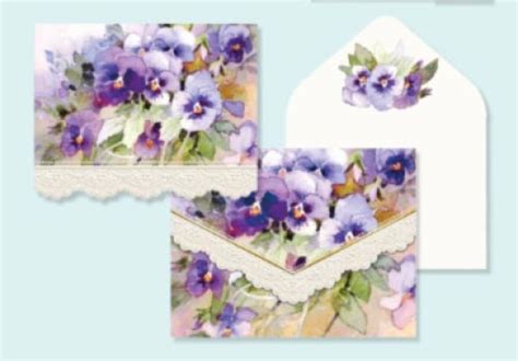 Carol Wilson Fine Arts Purple Pansies Snp2325 Karten And Stickers