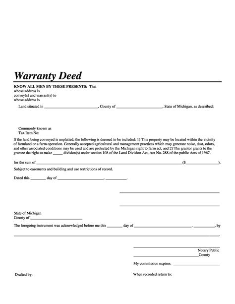 40 Warranty Deed Templates And Forms General Special Templatelab