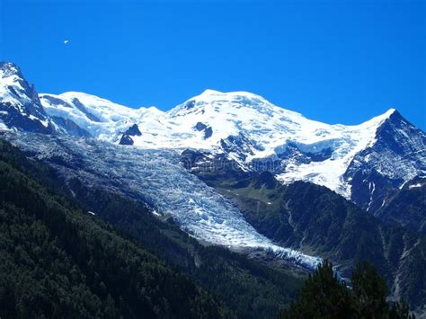 Mont Blanc Peak And Glacier In Alpine Mountains Range Landscapes Of