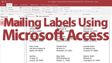 How To Create Mailing Labels Using Microsoft Access Youtube