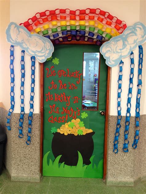 St Patricks Classroom Door We Are Lucky To Be In This Class Rainbow